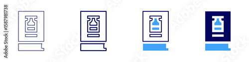 Flask distillation icon in 4 different styles. Thin Line, Line, Bold Line, Duotone. Duotone style. Editable stroke