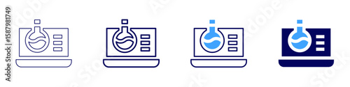 Flask mixture icon in 4 different styles. Thin Line, Line, Bold Line, Duotone. Duotone style. Editable stroke
