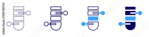 Flask neck icon in 4 different styles. Thin Line, Line, Bold Line, Duotone. Duotone style. Editable stroke