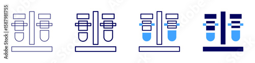 Flask nitrate icon in 4 different styles. Thin Line, Line, Bold Line, Duotone. Duotone style. Editable stroke