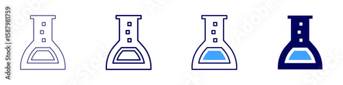 Flask observation icon in 4 different styles. Thin Line, Line, Bold Line, Duotone. Duotone style. Editable stroke