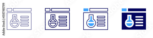 Flask preparation icon in 4 different styles. Thin Line, Line, Bold Line, Duotone. Duotone style. Editable stroke