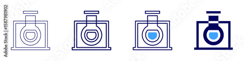 Flask solution icon in 4 different styles. Thin Line, Line, Bold Line, Duotone. Duotone style. Editable stroke