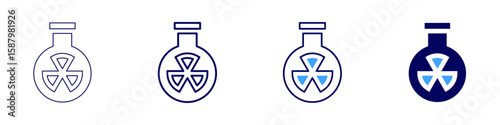Flask size icon in 4 different styles. Thin Line, Line, Bold Line, Duotone. Duotone style. Editable stroke