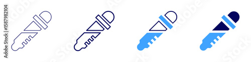 Flask transfer icon in 4 different styles. Thin Line, Line, Bold Line, Duotone. Duotone style. Editable stroke