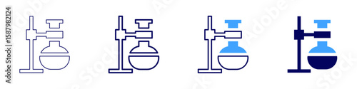 Flask tolerance icon in 4 different styles. Thin Line, Line, Bold Line, Duotone. Duotone style. Editable stroke