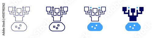 Flask usage icon in 4 different styles. Thin Line, Line, Bold Line, Duotone. Duotone style. Editable stroke