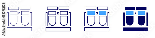 Flask volume icon in 4 different styles. Thin Line, Line, Bold Line, Duotone. Duotone style. Editable stroke