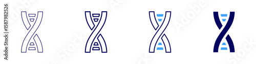 Genetic code icon in 4 different styles. Thin Line, Line, Bold Line, Duotone. Duotone style. Editable stroke