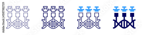 Genetic modification icon in 4 different styles. Thin Line, Line, Bold Line, Duotone. Duotone style. Editable stroke