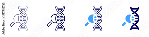 Genetic profile icon in 4 different styles. Thin Line, Line, Bold Line, Duotone. Duotone style. Editable stroke