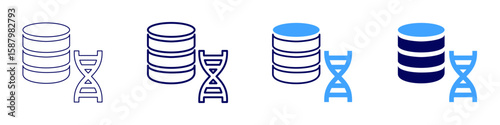 Genetic testing icon in 4 different styles. Thin Line, Line, Bold Line, Duotone. Duotone style. Editable stroke