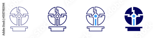 Heating mantle icon in 4 different styles. Thin Line, Line, Bold Line, Duotone. Duotone style. Editable stroke