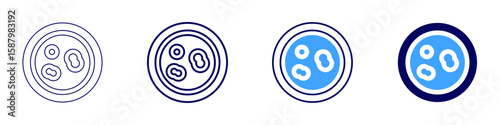 Hormonal control icon in 4 different styles. Thin Line, Line, Bold Line, Duotone. Duotone style. Editable stroke