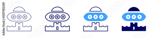 Intergalactic space icon in 4 different styles. Thin Line, Line, Bold Line, Duotone. Duotone style. Editable stroke