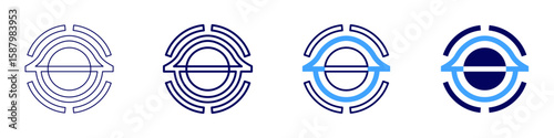 Kuiper belt icon in 4 different styles. Thin Line, Line, Bold Line, Duotone. Duotone style. Editable stroke