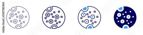 Lava chamber icon in 4 different styles. Thin Line, Line, Bold Line, Duotone. Duotone style. Editable stroke