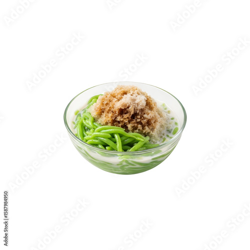 Cendol dessert bowl on black backdrop