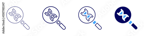 Recombinant DNA icon in 4 different styles. Thin Line, Line, Bold Line, Duotone. Duotone style. Editable stroke