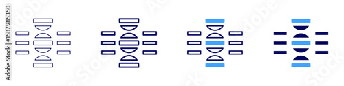 Recessive gene icon in 4 different styles. Thin Line, Line, Bold Line, Duotone. Duotone style. Editable stroke