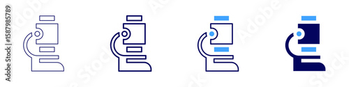 Scientific method icon in 4 different styles. Thin Line, Line, Bold Line, Duotone. Duotone style. Editable stroke