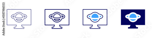 Sunspot activity icon in 4 different styles. Thin Line, Line, Bold Line, Duotone. Duotone style. Editable stroke