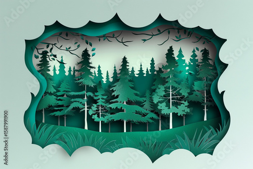 Landscape with trees and forest vector illustrator