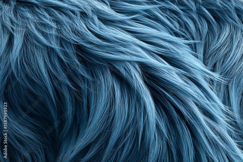 Obraz premium Blue Fur Texture Close-Up. Close-up of blue fur texture, ideal for backgrounds and textile designs.