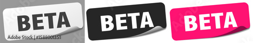 beta sticker. beta sticker set on white background