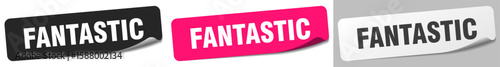 fantastic sticker. fantastic sticker set on white background