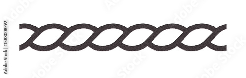 Rope brushes set. Knit patterns. Rope collections Ropes in knotting style. Vector illustration