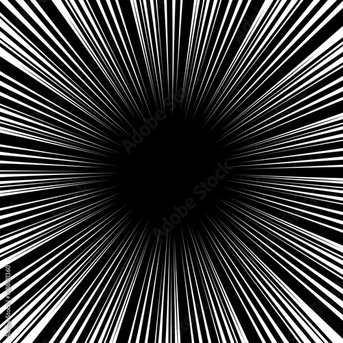 正方形の放射線・集中線（黒背景）