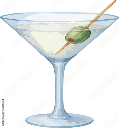martini with olives