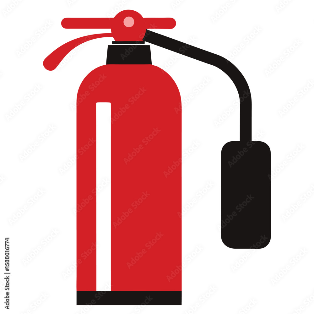 Fototapeta premium A silhouette of a fire extinguisher, a symbol of safety, fire prevention, and emergency preparedness.