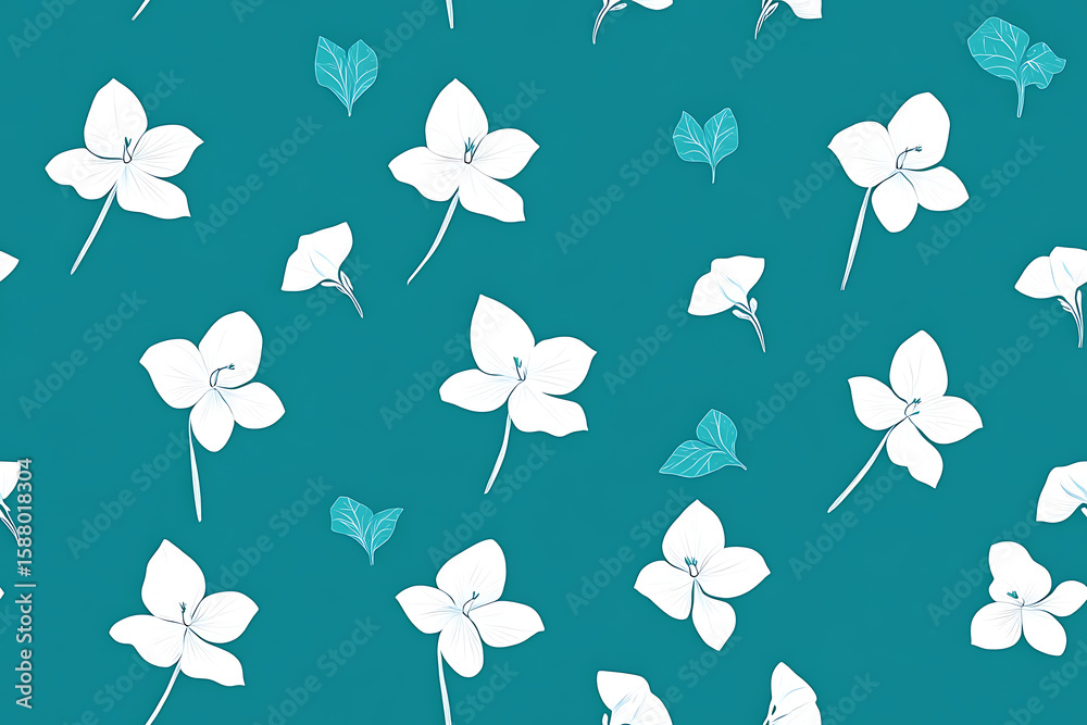 Canadian Bunchberry Minimalist seamless pattern background vector Canadian Bunchberry Minimalist seamless pattern background vector