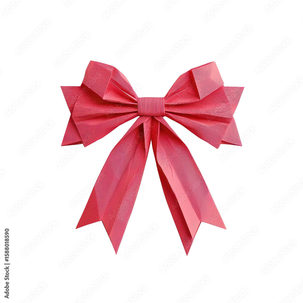 Naklejka premium Low polygon red bow on white background. cutout png