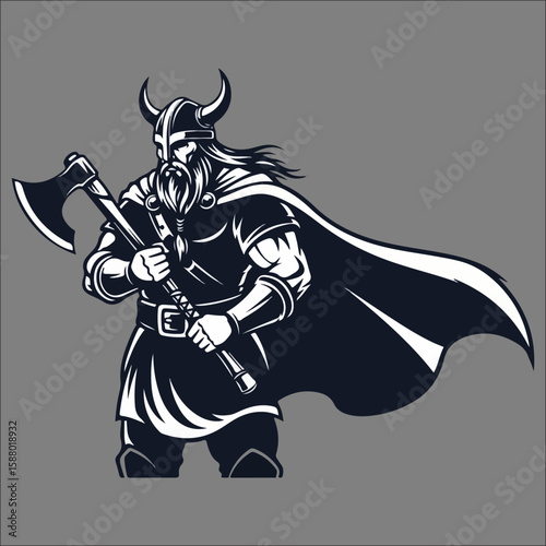 Viking silhouette vector