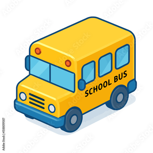 3d clean flat of school bus