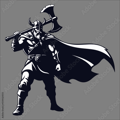 Viking silhouette vector