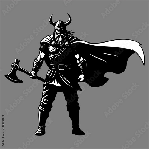 Viking silhouette vector