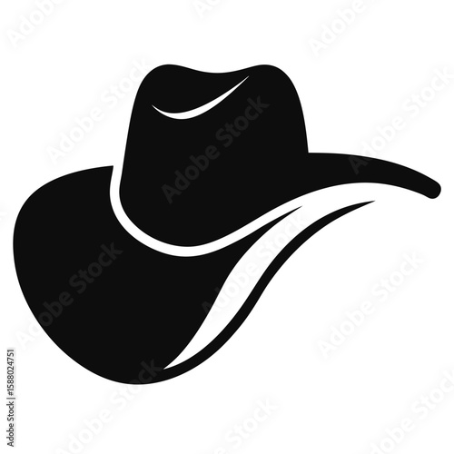 Classic western cowboy hat silhouette with a wide brim