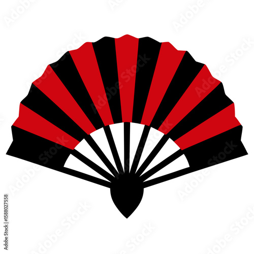 Elegant black silhouette of a wide open flamenco dancer s fan