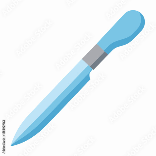A light blue nail file with a grey band separating the handle from the filing surface, isolated on a white background.