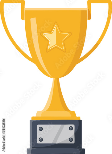 Golden Star Trophy – Winner Award Cup Illustration for Success and Achievement