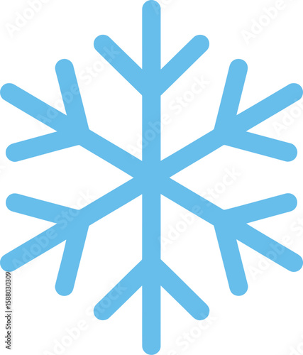 Simple, stylized, light-blue snowflake graphic.