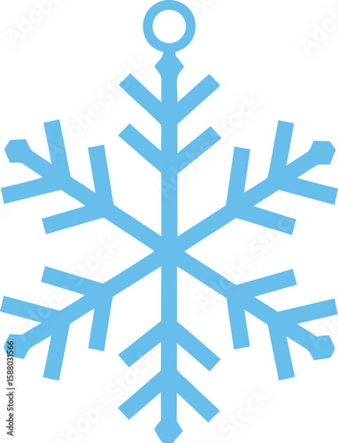A simple, light-blue snowflake design, perfect for winter decorations or festive projects.