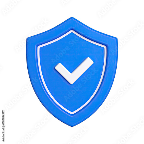 Free Download Blue Shield with White Check Mark Symbol for Security and Protection Concept on White Background - GFXLoad