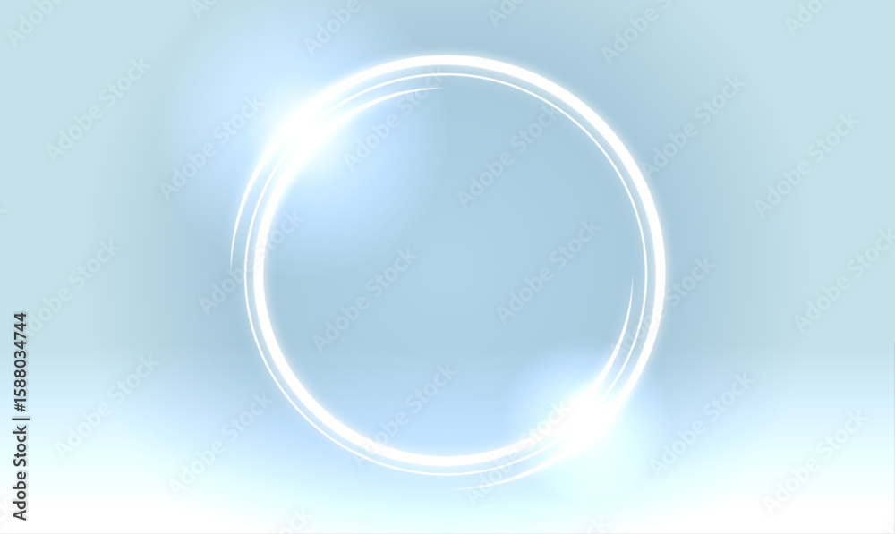 Bright Glowing Circle with Sparkling Light Particles on blue Background
Bright Glowing Circle with Sparkling Light Particles on blue Background