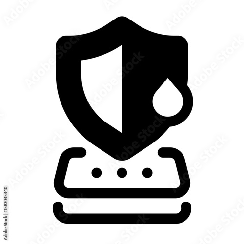 Water Resistant Glyph Icon. Single icon, glyph vector icon