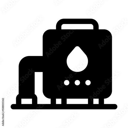 Water Tank Glyph Icon. Single icon, glyph vector icon